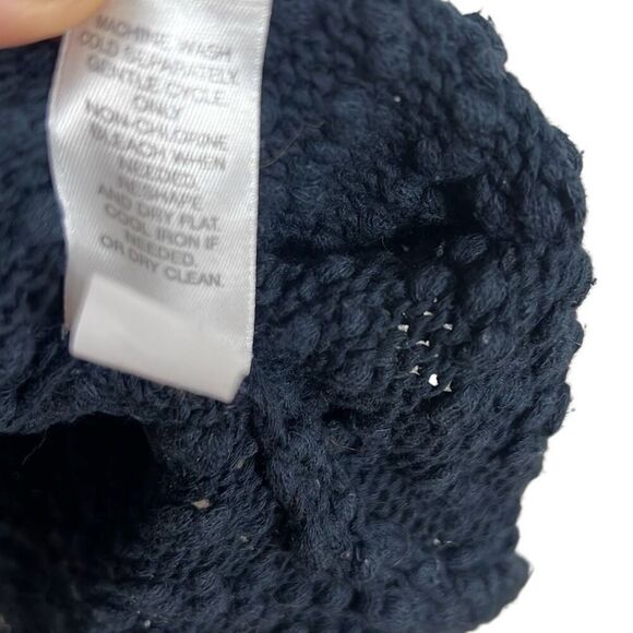 J. Jill Boat Neck Roll Tab Long Sleeve Knit Cotton Pullover Sweater Navy Sz XS - Picture 7 of 8